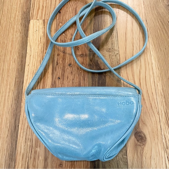 HOBO international Small crossbody flap leather blue purse bag - Picture 3 of 3